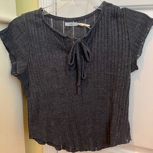 Slightly cropped tie up tee